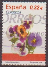 z vendido España 2009 4469 Sello º Flora Pensamiento Timbre Espagne Spain Spagna